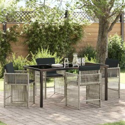 Ensemble de salle à manger pour jardin 5 pcs Gris clair 563454563454