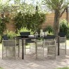 Ensemble de salle à manger pour jardin 5 pcs Gris clair 563454563454