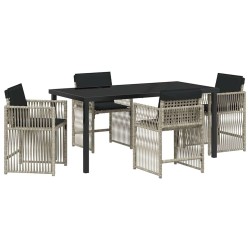 Ensemble de salle à manger pour jardin 5 pcs Gris clair 563454563454