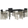 Ensemble de salle à manger pour jardin 5 pcs Gris clair 563454563454