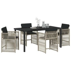 Ensemble de salle à manger pour jardin 5 pcs Gris clair 563454563454