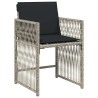 Ensemble de salle à manger pour jardin 5 pcs Gris clair 563454563454