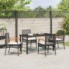 Ensemble de salle à manger pour jardin 5 pcs Noir Rotin 563456563456