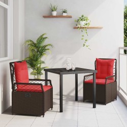 Ensemble de salle à manger pour jardin 3 pcs Marron polyrotin 563459563459