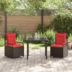 Ensemble de salle à manger pour jardin 3 pcs Marron polyrotin 563459563459