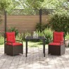Ensemble de salle à manger pour jardin 3 pcs Marron polyrotin 563459563459