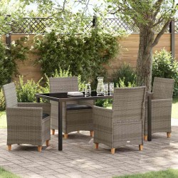 Ensemble de salle à manger pour jardin 5 pcs Gris polyrotin 563461563461