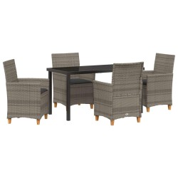 Ensemble de salle à manger pour jardin 5 pcs Gris polyrotin 563461563461