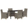 Ensemble de salle à manger pour jardin 5 pcs Gris polyrotin 563461563461