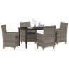 Ensemble de salle à manger pour jardin 5 pcs Gris polyrotin 563461563461