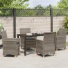 Ensemble de salle à manger pour jardin 5 pcs Gris polyrotin 563461563461