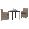 Ensemble de salle à manger pour jardin 3 pcs Gris polyrotin 563463563463