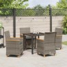 Ensemble de salle à manger pour jardin 5 pcs Gris polyrotin 563464563464