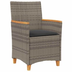 Ensemble de salle à manger pour jardin 5 pcs Gris polyrotin 563464563464