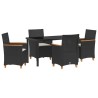 Ensemble de salle à manger pour jardin 5 pcs Noir polyrotin 563465563465