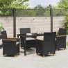Ensemble de salle à manger pour jardin 5 pcs Noir polyrotin 563465563465