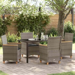Ensemble de salle à manger pour jardin 5 pcs Gris polyrotin 563466563466