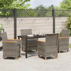 Ensemble de salle à manger pour jardin 5 pcs Gris polyrotin 563466563466