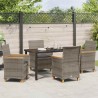 Ensemble de salle à manger pour jardin 5 pcs Gris polyrotin 563466563466