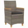 Ensemble de salle à manger pour jardin 5 pcs Gris polyrotin 563466563466