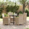 Ensemble de salle à manger pour jardin 5 pcs Beige polyrotin 563467563467