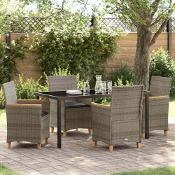Ensemble de salle à manger pour jardin 5 pcs Gris polyrotin 563469563469