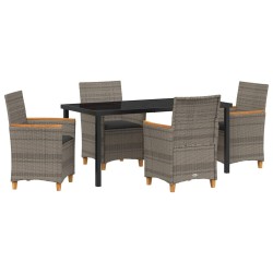 Ensemble de salle à manger pour jardin 5 pcs Gris polyrotin 563469563469