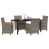 Ensemble de salle à manger pour jardin 5 pcs Gris polyrotin 563469563469