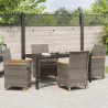 Ensemble de salle à manger pour jardin 5 pcs Gris polyrotin 563469563469