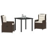 Ensemble de salle à manger pour jardin 3 pcs Marron polyrotin 563470563470