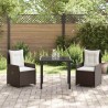 Ensemble de salle à manger pour jardin 3 pcs Marron polyrotin 563470563470