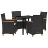 Ensemble de salle à manger pour jardin 5 pcs Noir polyrotin 563471563471