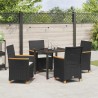 Ensemble de salle à manger pour jardin 5 pcs Noir polyrotin 563471563471