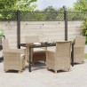 Ensemble de salle à manger pour jardin 5 pcs Beige polyrotin 563472563472