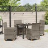 Ensemble de salle à manger pour jardin 5 pcs Gris polyrotin 563473563473