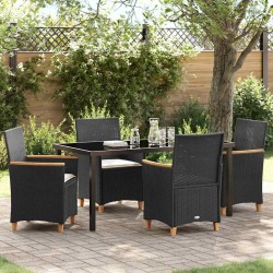 Ensemble de salle à manger pour jardin 5 pcs Noir polyrotin 563474563474