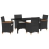 Ensemble de salle à manger pour jardin 5 pcs Noir polyrotin 563474563474