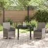Ensemble de salle à manger pour jardin 3 pcs Gris polyrotin 563475563475