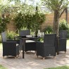 Ensemble de salle à manger pour jardin 5 pcs Noir polyrotin 563476563476