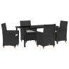 Ensemble de salle à manger pour jardin 5 pcs Noir polyrotin 563476563476