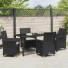 Ensemble de salle à manger pour jardin 5 pcs Noir polyrotin 563476563476