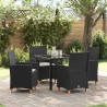 Ensemble de salle à manger pour jardin 5 pcs Noir polyrotin 563477563477