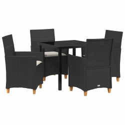 Ensemble de salle à manger pour jardin 5 pcs Noir polyrotin 563477563477