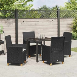 Ensemble de salle à manger pour jardin 5 pcs Noir polyrotin 563477563477