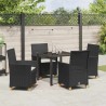 Ensemble de salle à manger pour jardin 5 pcs Noir polyrotin 563477563477