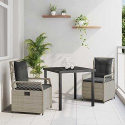 Ensemble de salle à manger pour jardin 3 pcs Gris clair 563478563478