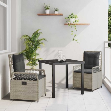 Ensemble de salle à manger pour jardin 3 pcs Gris clair 563478563478