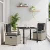 Ensemble de salle à manger pour jardin 3 pcs Gris clair 563478563478