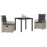 Ensemble de salle à manger pour jardin 3 pcs Gris clair 563478563478