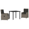 Ensemble de salle à manger pour jardin 3 pcs Gris polyrotin 563481563481